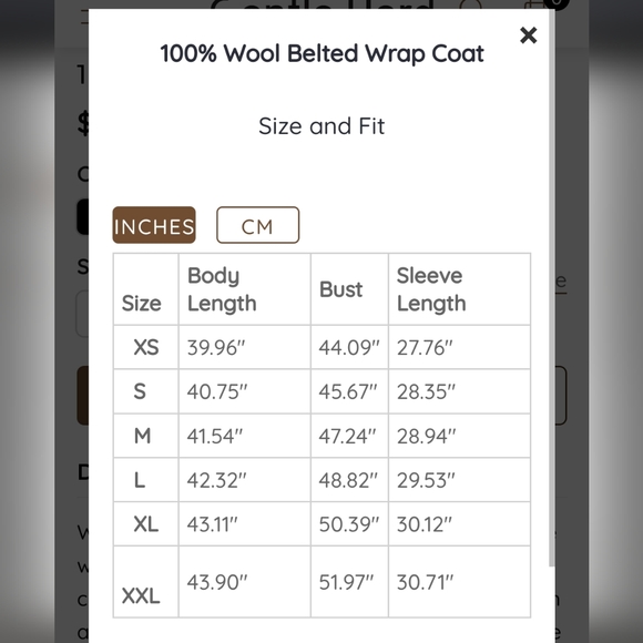 🆕 Gentle Herd 100% Wool Belted Wrap Coat in Camel - Picture 14 of 14